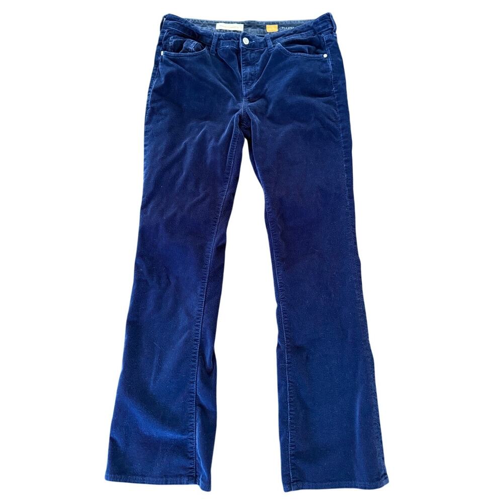 Anthropologie Pilcro Navy Blue Corduroy Boot Cut Jeans Preppy Collegiate